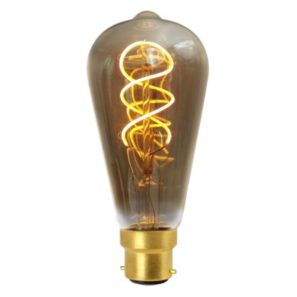 Girard sudron edison filament led twisted 4w b22 2000k 200lm dim. smoky