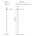Girard sudron autonoe - lampadaire led 610x280x1950 60w 4000k 5400lm 120° noir dim