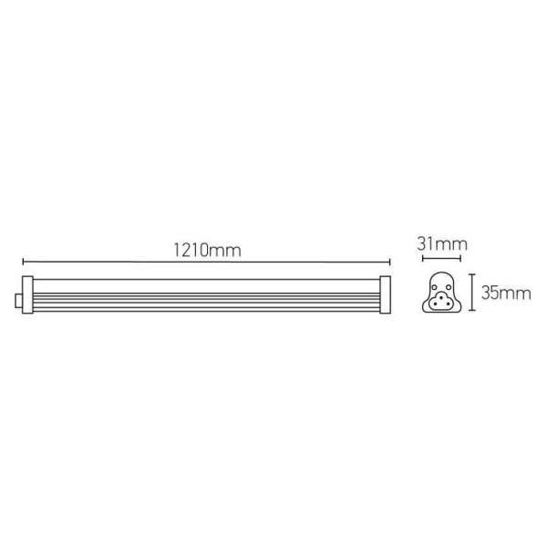 Girard sudron carmel - tube led intégrée 1210x35x31 20w 3000k 2200lm 150° dépoli
