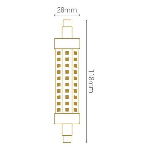 Girard sudron r7s led 118mm 360° 14w 3000k 1600lm dim.
