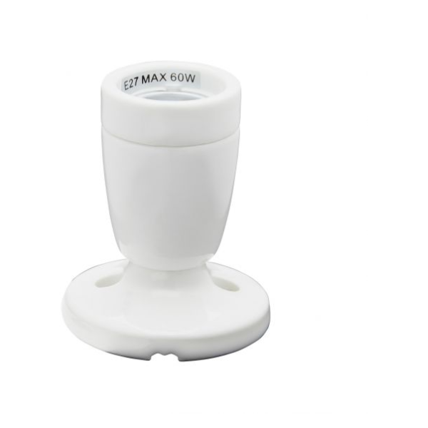 Girard sudron douille e27 ceramique sur patere blanche