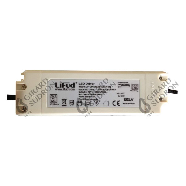 Driver non dimmable pour spot led 50w entre ac 200240v 50/60hz  sortie dc 2740v