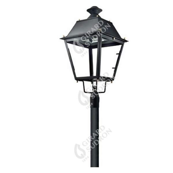 Girard sudron vintage - eclairage public led ip65 425x425x862 60w 3000k 4502lm 85-135° noir