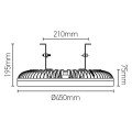Girard sudron ananke - cloche industrielle led ip 66 Ø450x195 250w 4000k 22783lm 60° argent