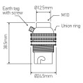 Girard sudron douille b15 db laiton 10x1 borne de terr