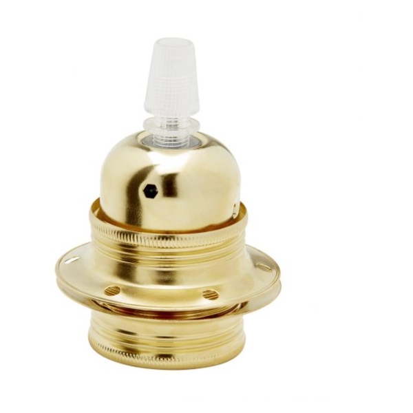 Girard sudron douille e27 filetée acier laitonné montée avec terre blister + arrêt câble