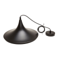 Suspension e27 abat-jour métal noir extérieur / doré intérieur cable pvc l.100cm