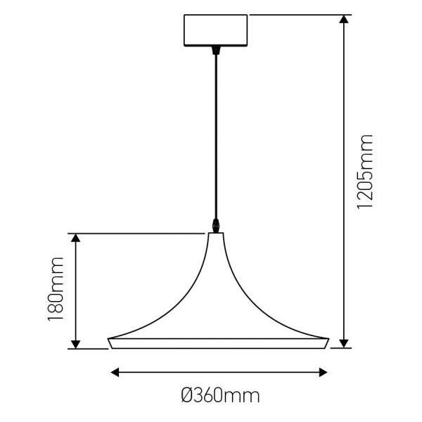 Suspension e27 abat-jour métal noir extérieur / doré intérieur cable pvc l.100cm