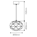 Suspension e27 max.60w abat-jour blanc extérieur / intérieur cable pvc l.150cm blanc