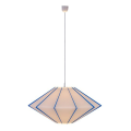 Suspension e27 max.40w abat-jour pvc blanc et bleu extérieur / intérieur cable pvc l.100cm blanc