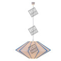 Suspension e27 max.40w abat-jour pvc blanc et bleu extérieur / intérieur cable pvc l.100cm blanc