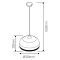 Suspension e27 max.40w abat-jour metal blanc liseré doré extérieur / doré intérieur cable pvc l.100cm blanc