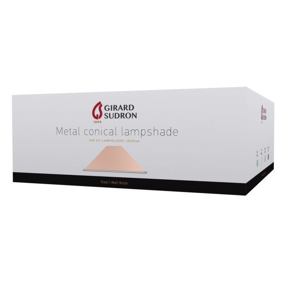 Girard sudron abat-jour métal conique ø220mm rose poudré mat