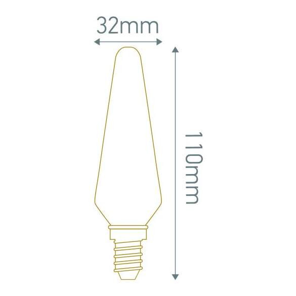 Girard sudron flamme "bohème" filament led 4w e14 2700k 320lm dim. cl.