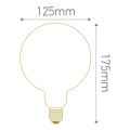 Girard sudron globe g125 filament led 4w e27 2100k 300lm dim. smoky ra>90