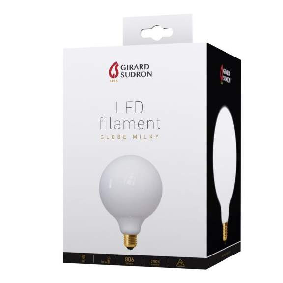Girard sudron opale filament led g125 e27 8w   