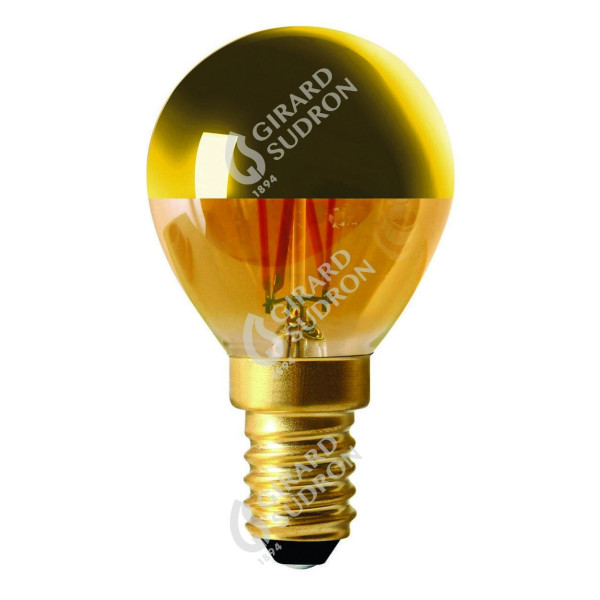 Girard sudron sphérique g45 filament led "calotte dorée" 4w e14 2700k 350lm dim.