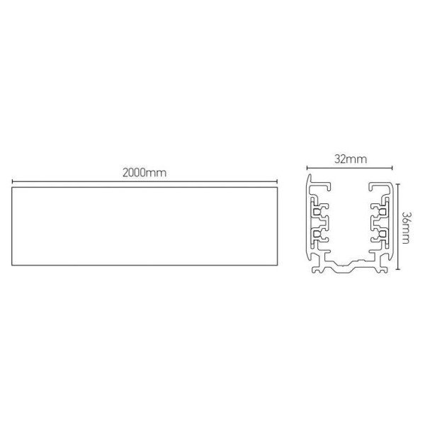 Girard sudron rail 2m alu extrudé noir
