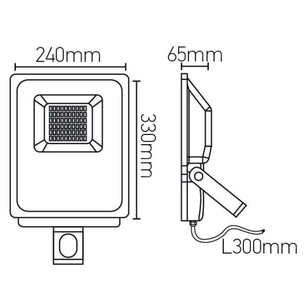 Girard sudron isonoe - ecowatts - projecteur led ip 65 235x64x285 50w 3000k 4000lm 120° noir