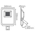 Girard sudron isonoe - ecowatts - projecteur led ip 65 235x64x285 50w 3000k 4000lm 120° noir