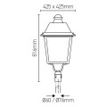 Girard sudron classic - eclairage public led ip65 425x425x816 40w 3000k 3252lm 85-135° noir