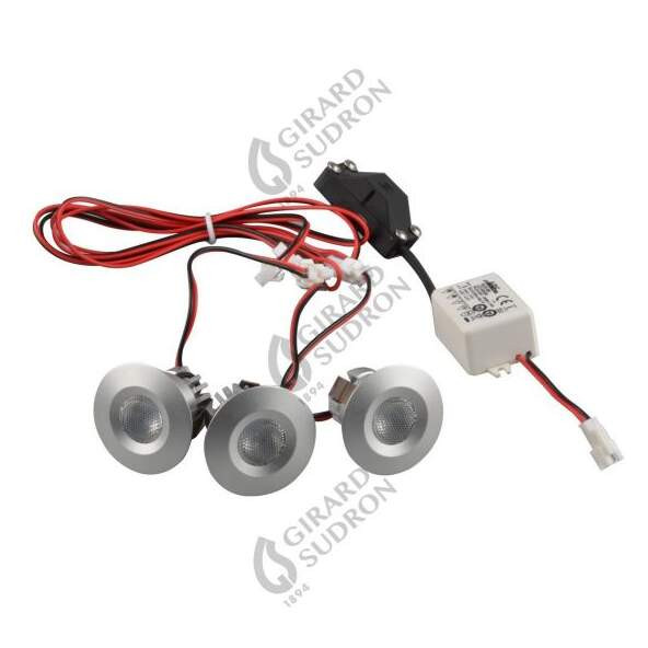 Messa  spots encastrs 3x1w 3000k 3x95lm ip44 silver