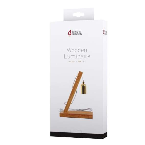 Girard sudron lampe a poser en bois douille e27 cache douille or