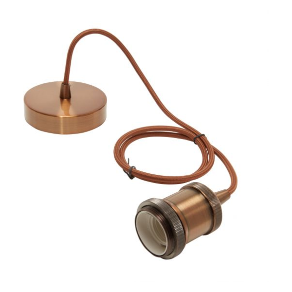 Girard sudron monture e27 metal antique cable marron