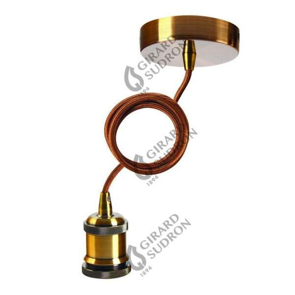 Girard sudron monture e27 metal antique cable marron
