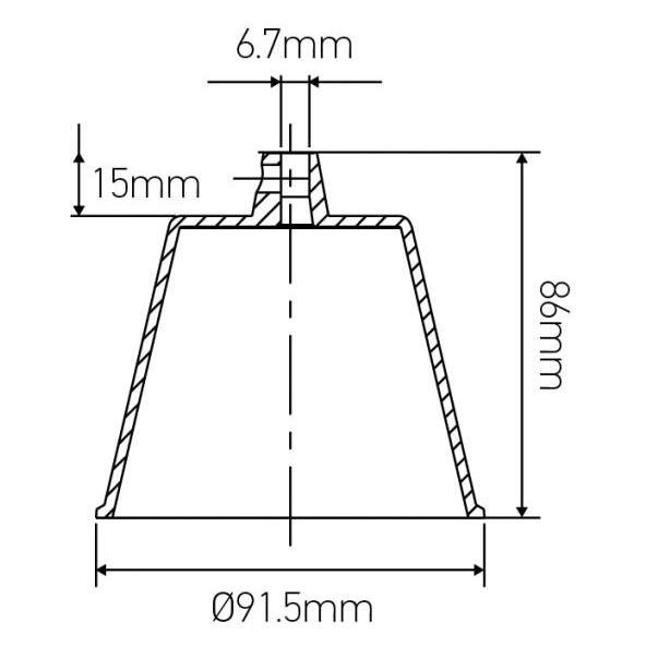 Pavillon FS Blanc avec Bague Polypropylène Diamètre 85 mm Hauteur 70 mm Girard Sudron