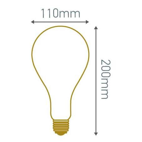 Lampe à Filament Métallique Spiralé Ambré 200 mm 24 W E27 2000 K Girard Sudron