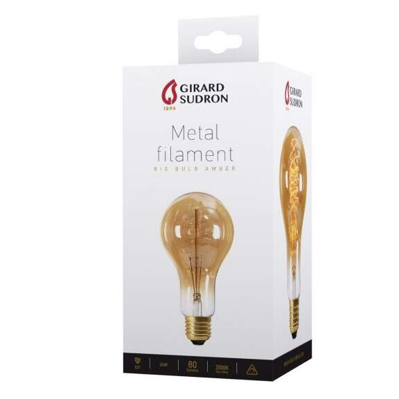 Lampe Géante 24 W E27 2000 K Girard Sudron - Finition Ambrée - avec Filament Métallique Spiralé - Girard Sudron - 24979