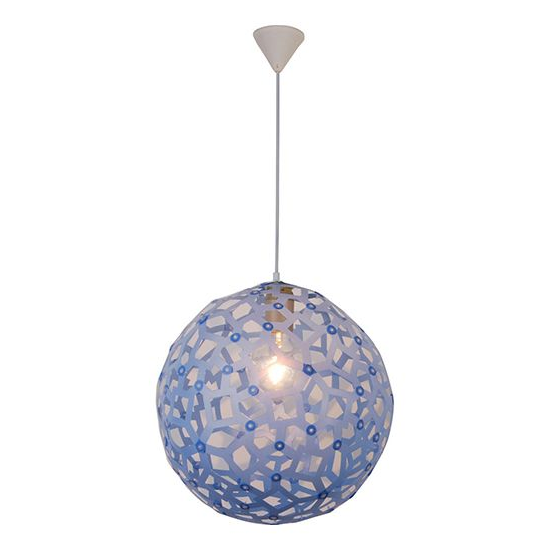 Suspension e27 max.40w abat-jour pvc bleu extérieur / intérieur cable pvc l.100cm transparent