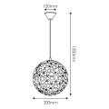 Suspension e27 max.40w abat-jour pvc bleu extérieur / intérieur cable pvc l.100cm transparent