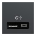 Unica - prise chargeur usb double - rapide 18w - 3,4a type a+c - 2 mod - anthra