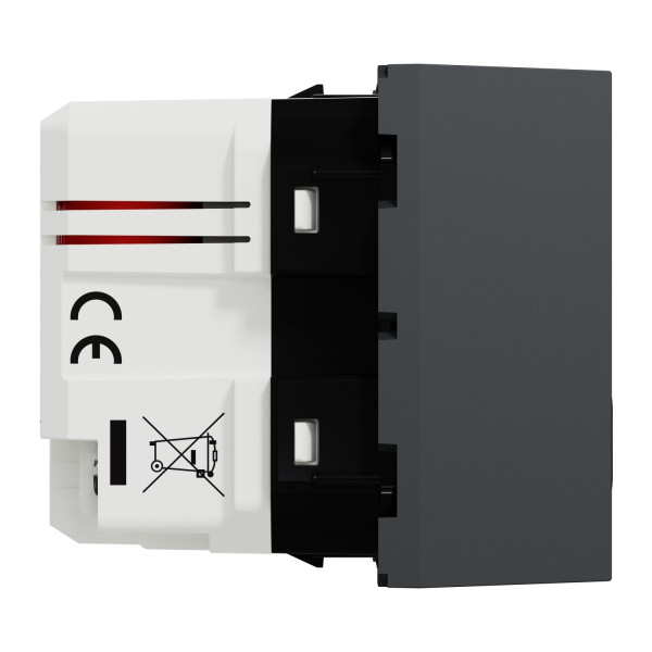 Unica - prise chargeur usb double - rapide 18w - 3,4a type a+c - 2 mod - anthra