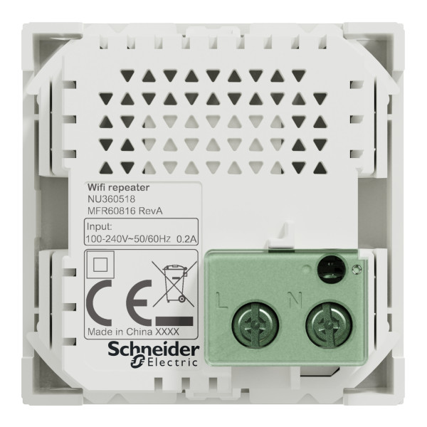 Unica - wifi répéteur - 300mb/s 2.4 ghz - 2 mod - méca seul bornier vis - blanc