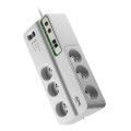 APC Performance Home/Office Surge Arrest - Prise parasurtenseurs pour 6 sorties avec protection de téléphone et coxiale, 230V, France