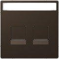 D-life - enjoliveur prise support double rj45 compatible keystone - métal mocca