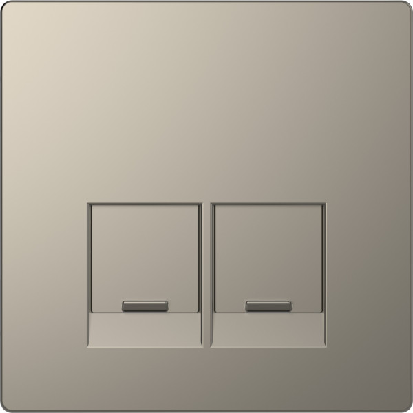D-life - enjoliveur pour prise double rj45 actassi s-one - métal nickel
