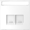 D-life - enjoliveur prise double rj45 s-one - porte-étiquette - blanc lotus