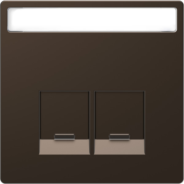 D-life - enjoliveur prise double rj45 s-one - porte-étiquette - métal mocca