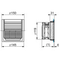 FiltreCapot IP55 ou CEM125x125mm