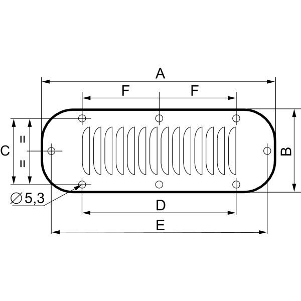 Grille metallique decoupe110x46mm