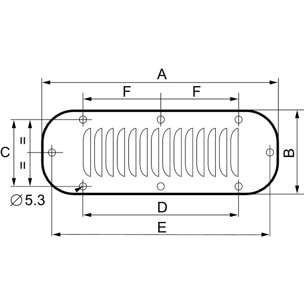 Grille metallique decoupe110x46mm