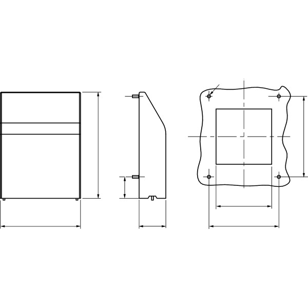 Capot IP55  Inox. dec.125x125mm