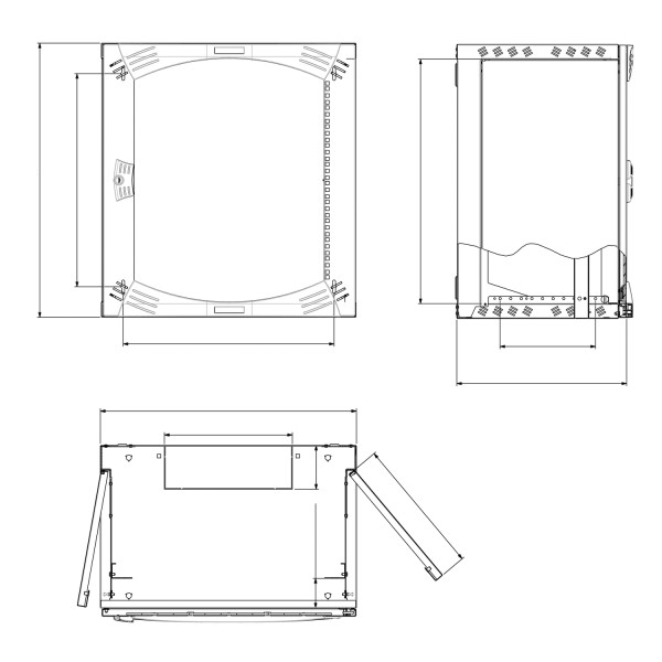 Schneider Actassi Coffret mural OPB 12U L600 P400 châssis fixe 19P - porte vitrée - R7035