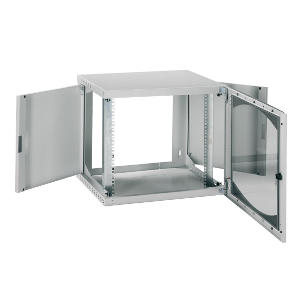 Schneider Actassi Coffret mural OPB 12U L600 P400 châssis fixe 19P - porte vitrée - R7035