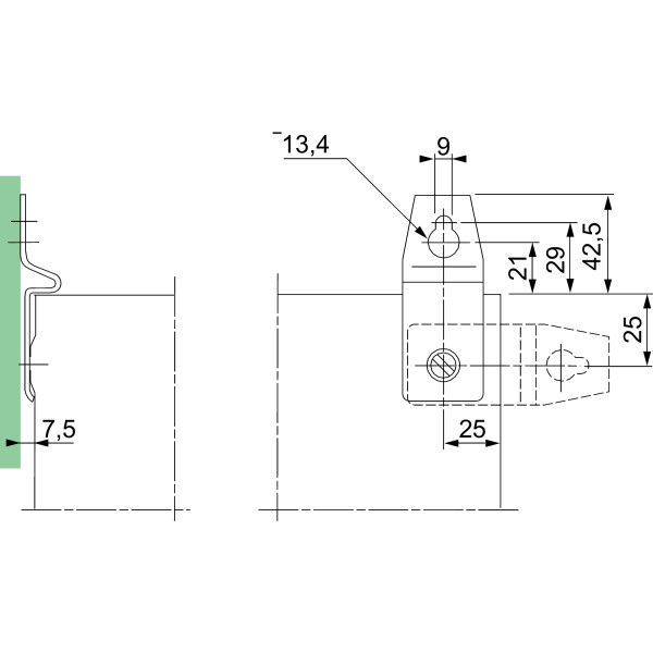 4 patte fixation reg Inox 316L