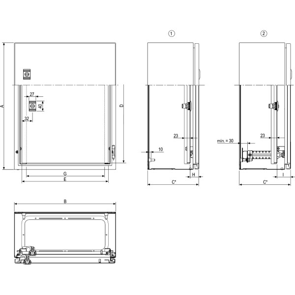 Porte interieure p/CO 1000x600mm